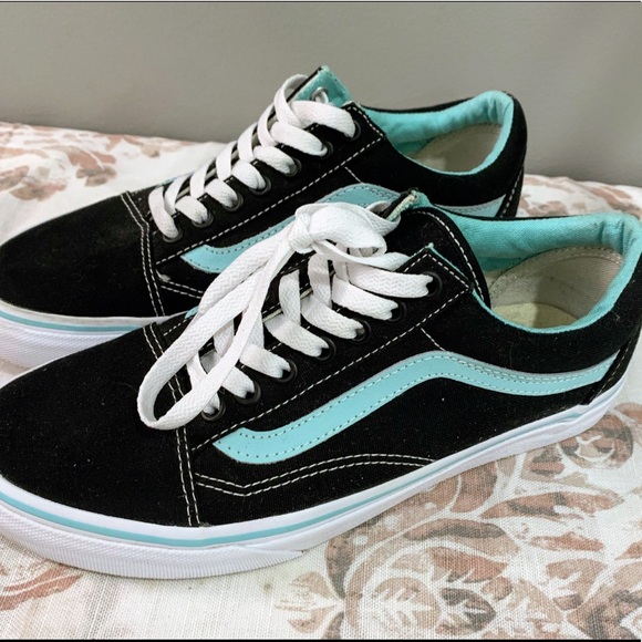black and mint green vans